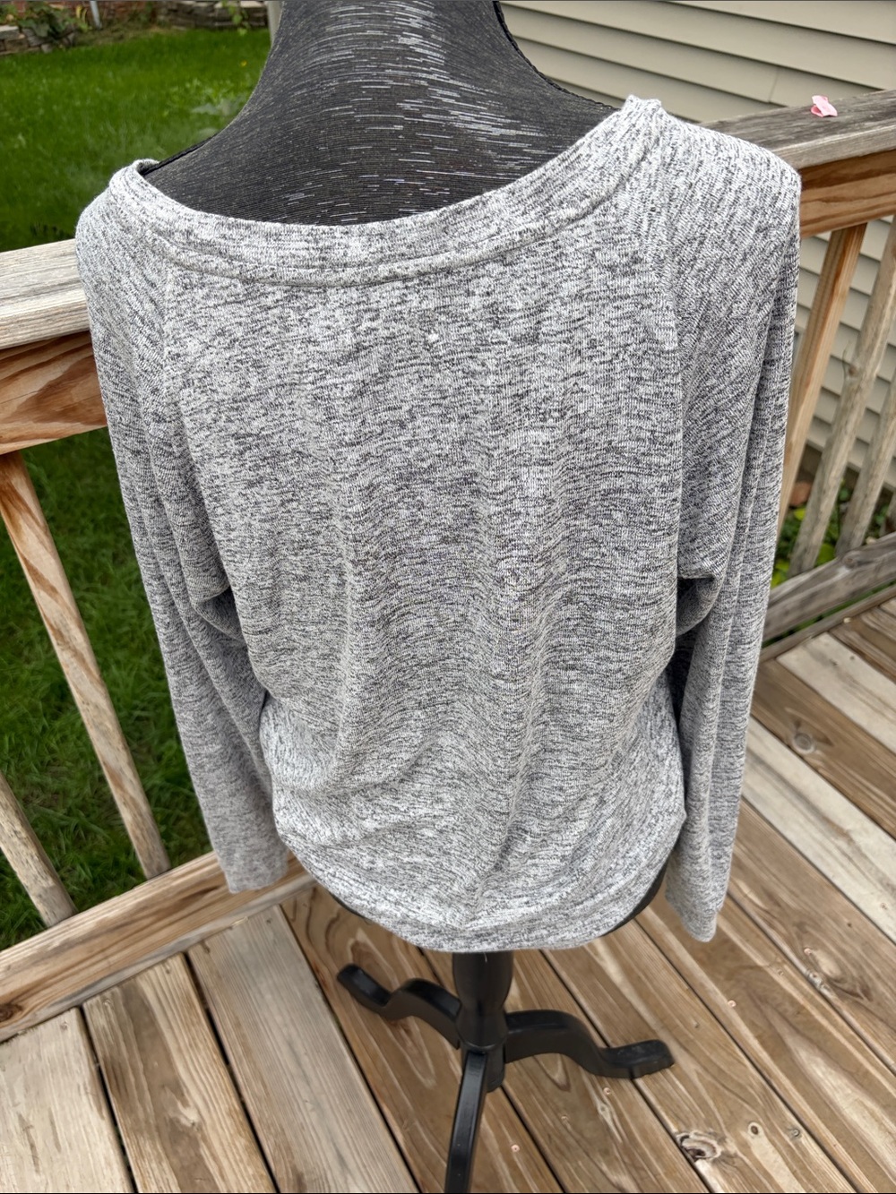 UGG Heather Gray Twist-Front Long Sleeve Pullover - Picture 2 of 5